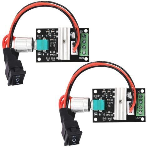 LAN 2 Pièces 1203BB 6V 12V 24V 3A 80W Contrôleur de Vitesse de Moteur DC (PWM) Interrupteur de Pilote de Moteur Réversible Réglable
