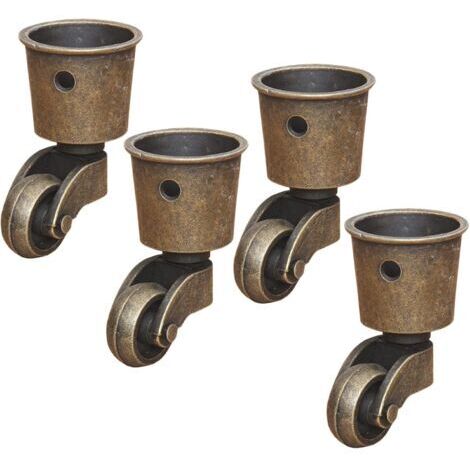LAN 4 roulettes Pivotantes en Laiton Massif, Roulette de Meuble Haut de Gamme, Charge 44 Lbs, pour Canapé Table Basse Piano
