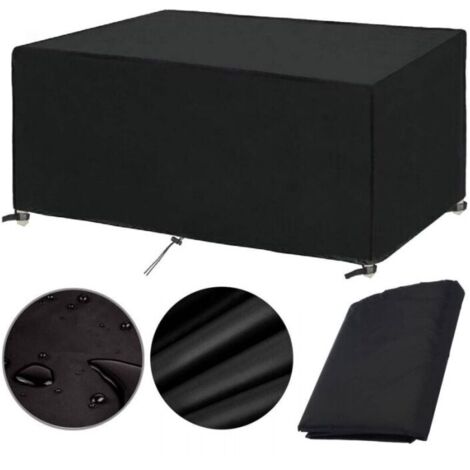 LAN 420D housse Salon de Jardin 200x100x75cm Protection Bache Table de Jardin Mobilier Extérieur Imperméable Coupe-Vent Anti-UV Résistant Au Froid Housse de Meuble Tissu Oxford