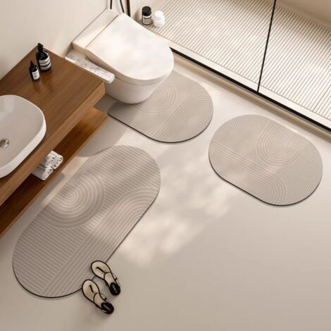 LAN À la recherche des origines du tapis de lavabo monobloc Shengge 4080cm Ensemble de tapis de toilette (ensemble de trois pièces), tapis d'entrée de salle de bain, tapis en terre de diatomées, tapis