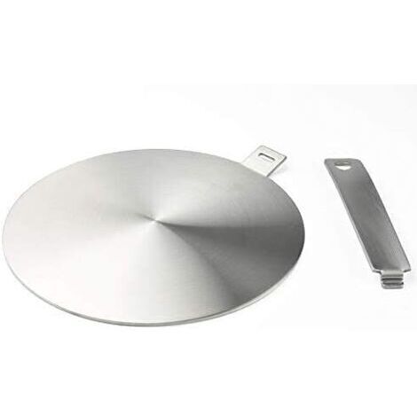 LAN Adaptateur à induction, disque convertisseur pour plaque de cuisson à induction, plaque de diffusion de chaleur avec poignée et base séparables 20 cm