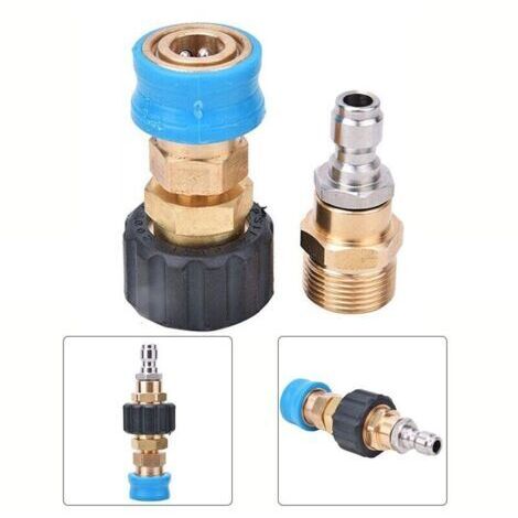 LAN Adaptateur pour nettoyeur haute pression, filetage mâle et femelle M22, raccord rapide 1/4 pouce, raccords en laiton, kit de déconnexion rapide pour Karcher HD.