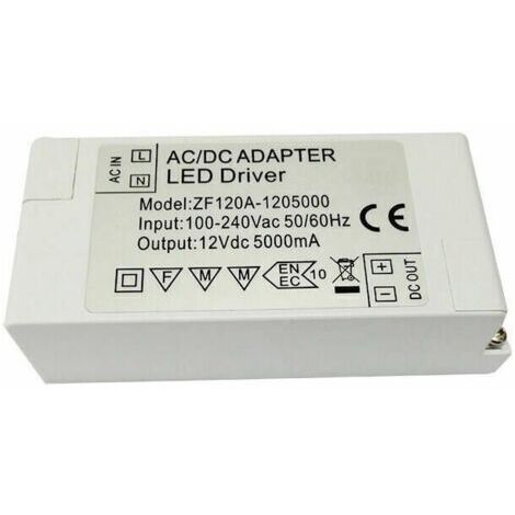 LAN Alimentation Led 12v, Transformateur Led 60w Ac 220v À 12v Dc 5a Transfo Led, Tension Constante Adaptateur Convertisseur Led Driver, Pour Bandes Led Et Ampoule Led Mr16 G4 Mr11 (Pack De 1)
