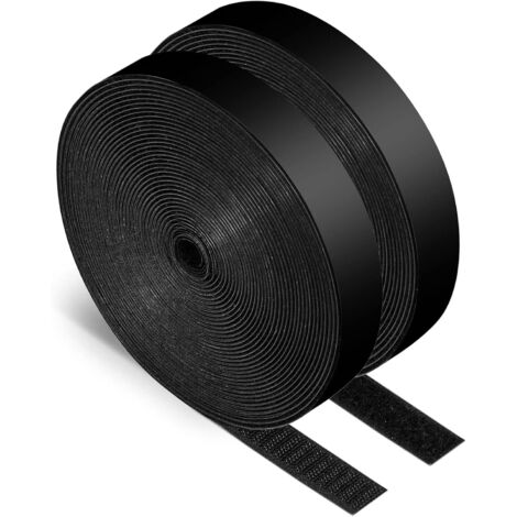 LAN Autocollant Double Face 25M, 20mm Bande Scratch Adhésif Bande Agrippantes Adhésives Autocollant, Adhésives puissant Hook Loop Rubans pour Ménage, Bricolage Et l'artisanat