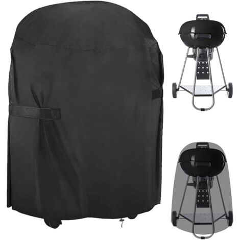LAN Bâche de Protection Barbecue, Bâche Barbecue Ronde, Protection Barbecue Exterieur, Housse de Barbecue Convient la Plupart des Grill, 77 x 90 cm, Noir