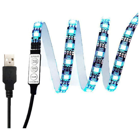 LAN Bande lumineuse LED bande lumineuse 5V avec USB rechargeable Mini Contrôleur de touche 2 mètres bande lumineuse décorative
