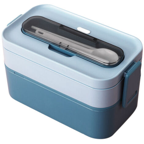 LAN BDD Bento Lunch Box Set, Boîte à Lunch 1600 ml avec Couverts, Boîte à Lunch Anti-Fuite pour Pique-Nique, Travail, Snack, Boîte à Lunch Micro-Ondes