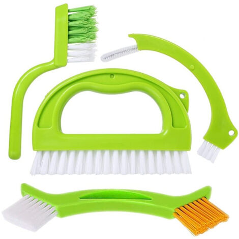LAN BDD Lot de 4 brosses à coulis, brosse de nettoyage pour carrelage, brosse à coulis avec poignée, pour la maison et la cuisine, les rails de fenêtre, la cuisine, la couture, les lignes de sol
