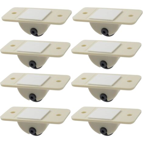 LAN BDD Lot de 8 mini roulettes auto-adhésives non pivotantes en plastique ABS robustes pour meubles de bricolage