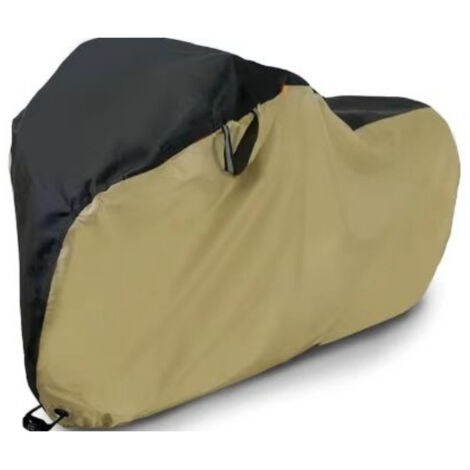 LAN Bordure noire, beige, XL (200 x 70 x 110, bande réfléchissante noire)Housse de VTT en tissu Oxford 210D, housse de cyclisme, housse de vélo, fermeture à œillet en aluminium, bande réfléchissante