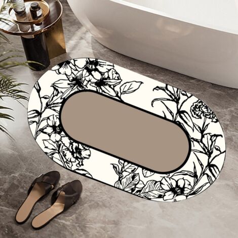 LAN Boue de diatomées prospère 4060cm Tapis de sol en terre de diatomées, paillasson de salle de bain, tapis absorbant et antidérapant, tapis d'entrée, lavable.