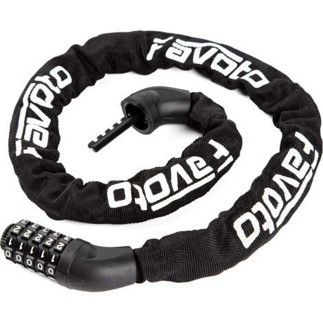 LAN Chaîne Antivol Vélo à Code, Cadenas à Vélo Pliante, Serrure à Combinaison de 5 Chiffres Haute Sécurité en Acier pour Bicyclette, Moto, Scooter, Cyclisme Noir