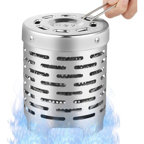 LAN Chauffe-tente, mini chauffe-eau en acier inoxydable pour camping, chauffe-tente de camping portable pour brûleur de cuisinière à gaz