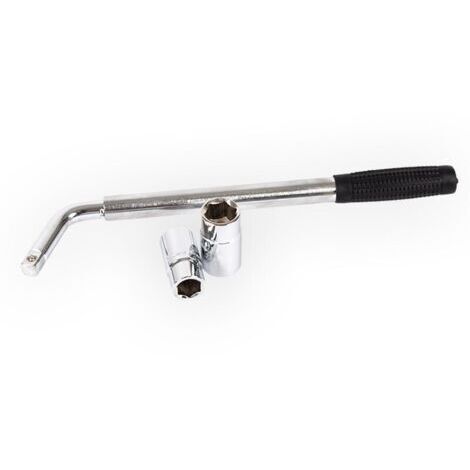 LAN Clé à douille pour roue de voiture - Poignée extensible - Tailles des douilles : 17 mm, 19 mm, 21 mm, 23 mm - Compatible avec tous les véhicules standard