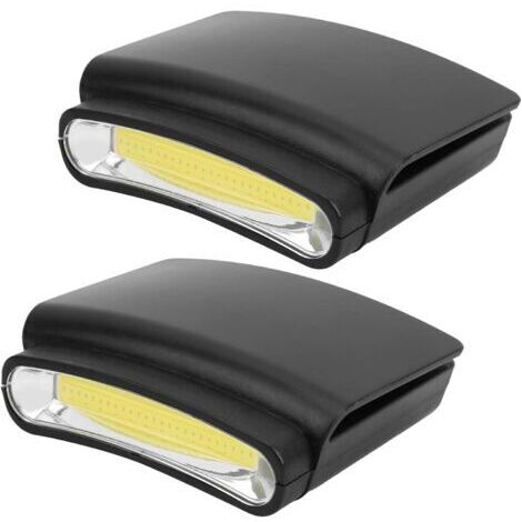 LAN Clip de fixation pour lampe frontale (lot de 2), lampe LED portable à clipser pour casquettes, mini lampe frontale pour chapeaux, idéale pour la pêche et le cyclisme en extérieur (pour une sécurit