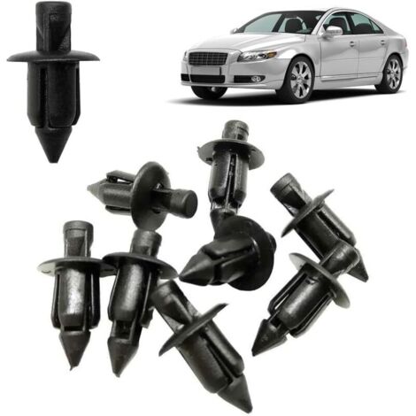 LAN Clips de rivet en plastique Sollbry, rivets en plastique, clips automobiles universels en nylon noir, clips de rivet en plastique pour carrosserie, clips de rivet en plastique pour panneaux de gar