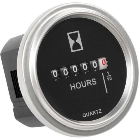 LAN Compteur horaire mécanique, CC 6V à 80V, enregistre le nombre total d'heures de fonctionnement des tondeuses à gazon, des voiturettes de golf et autres appareils alimentés en courant continu.