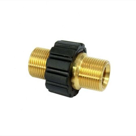 LAN Connecteur rapide de tuyau monobloc, M22 x 1,5 sur raccords de fil Kit de connecteur de pression double mâle adaptateur de lavage de coupleur, (diamètre 15 mm)