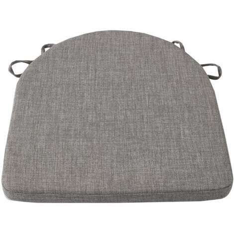 LAN Coussins de chaise pour chaises de salle à manger avec attaches et dessous antidérapant, 41,9 x 41,9 x 3,8 cm, gris