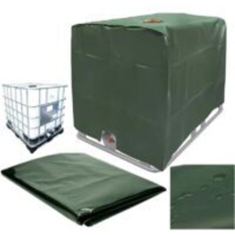 LAN Couvercle de réservoir d'eau Réservoir d'eau 1000L Couvercle de réservoir d'eau IBC Couvercle de protection de réservoir d'eau étanche à la poussière, aux UV et à la pluie vert 120x100x116cm