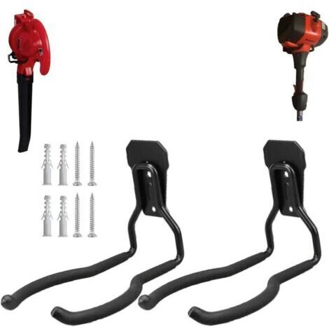 LAN Crochets muraux pour désherbeurs, supports pour outils électriques pour murs de garage, crochets utilitaires pour outils et rangement de garage, 2 pièces