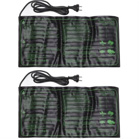 LAN Decdeal 2 Pièces Tapis Chauffant Imperméable Pour Semis,Coussin à Température Constante pour la Croissance des Graines de Plantes,Prise UE 220-240V