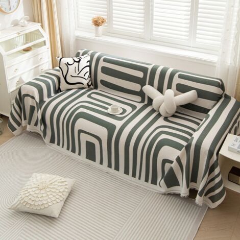 LAN Été - Vert 90X180 Coussin de canapé monobloc, housse de canapé intégrale anti-griffures de chat, adaptée à toutes les saisons, serviette/housse de canapé