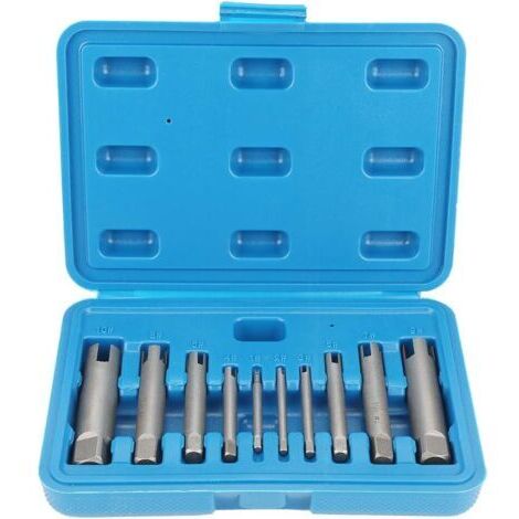 LAN Extracteur de tête de robinet cassée, kit d'extracteurs de robinets en acier pour vis et boulons (10 pièces)