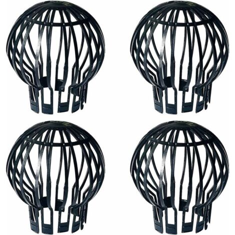 LAN Filtre de gouttière, 4 pièces, protecteur de gouttière, en plastique, durable, résistant à la rouille, drain lisse, adapté aux gouttières, gouttière de toit en filet (noir, 5,7 x 4,9 x 1,7 pouces)