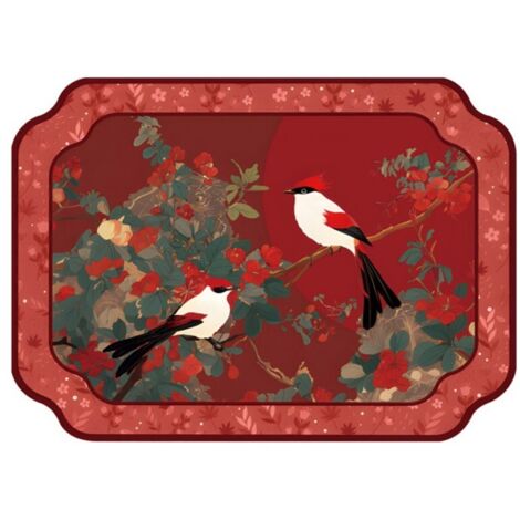 LAN Fleurs Double Bonheur sur branches 3040cm (Terre de diatomées) Tapis égouttoir de cuisine en terre de diatomées, facile à nettoyer, tapis absorbant de forme irrégulière, tapis isolant thermique co