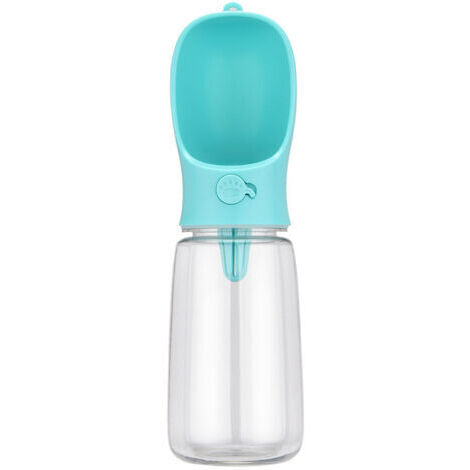 LAN Gourde pour chien, distributeur d'eau portable anti-fuite pour animaux de compagnie, promenades, randonnées, voyages, plastique de qualité alimentaire (550 ml, bleu)