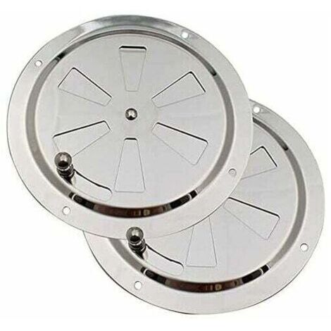 LAN Grille de Ventilation Ronde, Grille d'aération 125 mm en Acier Inoxydable Conduit Moustiquaire Grille D'évacuation Air Entrant Air Evacué Ventilation Volets Réglables et Moustiquaire