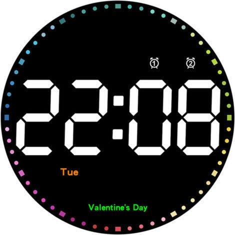 LAN Horloge murale numérique 10 pouces - Grande horloge murale LED - Horloge murale moderne avec minuterie - Température diurne et 2 alarmes
