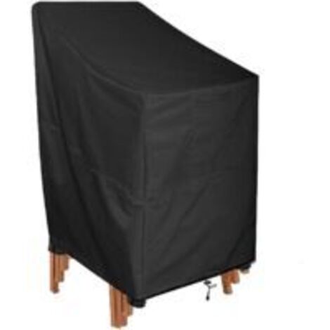 LAN Housse de chaise de jardin, imperméable, coupe-vent, protection UV, housse de chaise longue pour chaises empilables, protection de meubles de jardin - 114x85x65cm