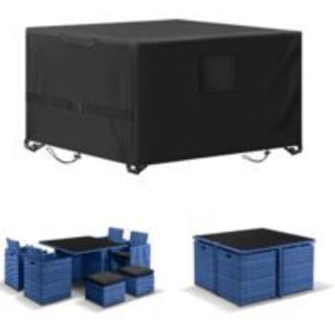 LAN Housse de protection pour mobilier de jardin 200 x 160 x 70 cm, imperméable et résistante aux intempéries, tissu Oxford 210D, anti-UV