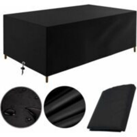 LAN Housse Salon de Jardin 200x100x75cm Protection Bache Table de Jardin Mobilier Extérieur Imperméable Coupe-Vent Anti-UV Résistant Au Froid Housse de Meuble Tissu Oxford (200x100x75cm) STOL
