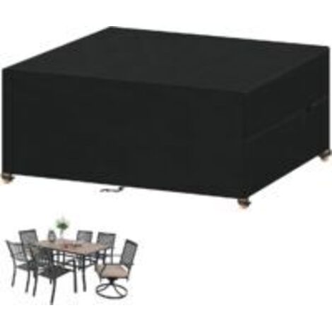LAN Housse Salon de Jardin,Housse Protection Mobilier de Jardin Exterieur Housse Protection Table Jardin Impermeable Bâche Table Jardin 420D Tissu Oxford Housse de Protection 150x120x70cm