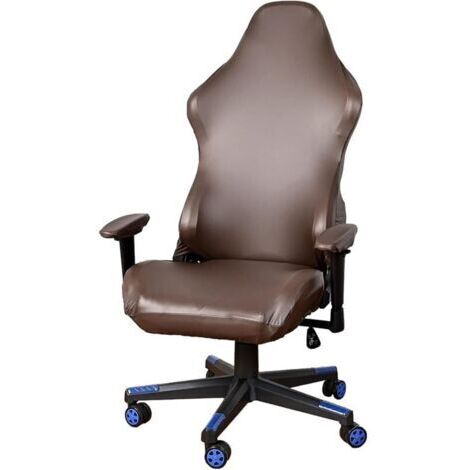 LAN Housses de chaise de jeu en similicuir, imperméables, extensibles et amovibles, pour fauteuil de bureau inclinable - Marron