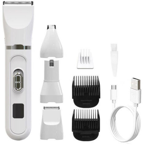 LAN Kit de toilettage 4 en 1 pour chiens, tondeuse silencieuse pour pattes, tondeuse sans fil pour petits chiens, tondeuse électrique pour petits chiens