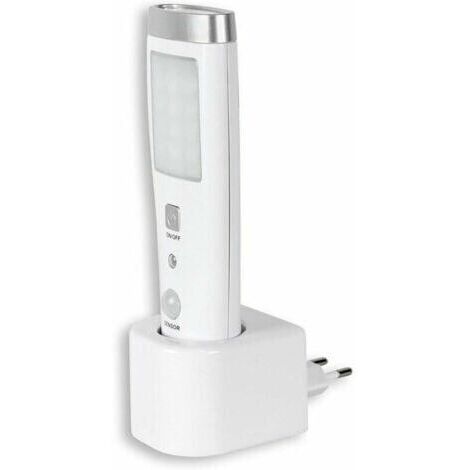 LAN -Lampe de poche à induction d'urgence Lampe Torche à Détecteur de Présence Angle Détection 60° 15 LED Rechargeable Batterie Blanc