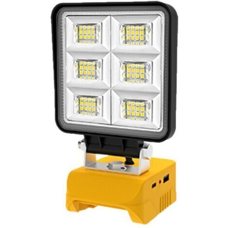LAN Lampe de travail LED rechargeable 48W, 5200 lm, portable, pour ateliers, camping, réparations automobiles et chantiers de construction (batterie non incluse).