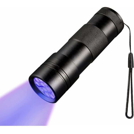 LAN Lampe torche UV avec 12 ampoules LED, lampe torche LED Nano UV, détecteur d'urine pour chien/chat, résine, fluorescent, scorpion et plus encore. Torche UV avec 12 ampoules LED
