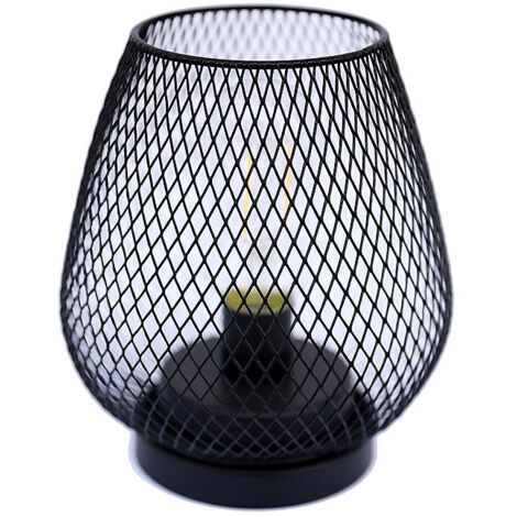 LAN Lanterne LED en forme de cage en métal alimentée par piles avec LED idéale pour les mariages, les fêtes, les événements sur la terrasse, pour l'intérieur et l'extérieur
