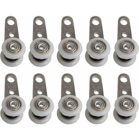 LAN Lot De 10 Roulettes Pour Baies Vitrées Ou Portes Coulissantes - En Métal Et En Plastique - 4,5X 1,9Cm