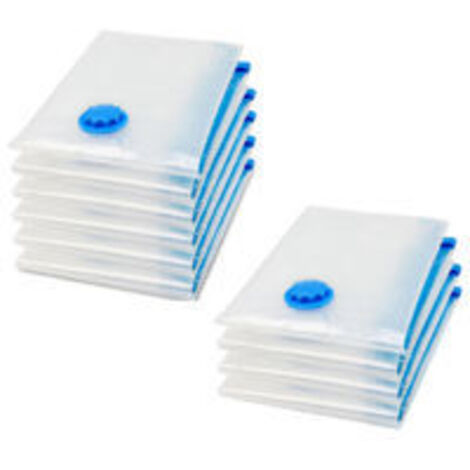 LAN Lot de 10 sacs de rangement sous vide pour aspirateur, housse de rangement sous vide pour vêtements, couette, literie, oreillers