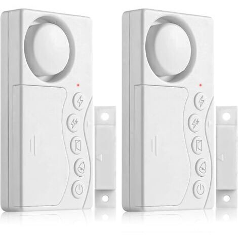 LAN Lot de 2 alarmes de porte et fenêtre, avec minuterie réglable de 3, 15, 30 et 60 minutes, pour la maison, les commerces et les enfants.