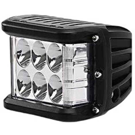 LAN Lot de 2 phares de travail de voiture illuminés à trois côtés 36 W feux de jour stroboscopiques projecteur LED phares modifiés tout-terrain feux auxiliaires pour voiture camion tracteur 4x4 ATV SU