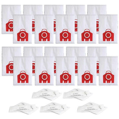 LAN Lot de 20 sacs à poussière de rechange FJM 3D Efficiency pour aspirateurs Miele séries S200, S300, S600, S4, S6 Compact, C2 et C1.