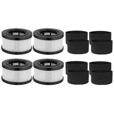 LAN Lot de 4 filtres HEPA DC5151H pour aspirateurs eau et poussière DEWALT DC5151H, DC515, DCV517 et DCV517B, avec 8 manchons filtrants en mousse.