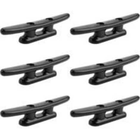 LAN Lot de 6 taquets noirs DOLASO pour bateaux et kayaks, taquets en nylon de 10 cm (4 pouces) pour accessoires d'amarrage.